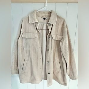H&M beige corduroy shacket size small